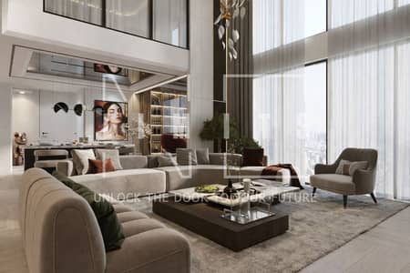 4 habitaciones Townhouse para en Venta en Dubai Investment Park (DIP), Dubai - Modern luxury living room with city view. png 4 habitaciones Townhouse para en Venta en Dubai Investment Park (DIP), Dubai - Modern luxury living room with city view. png