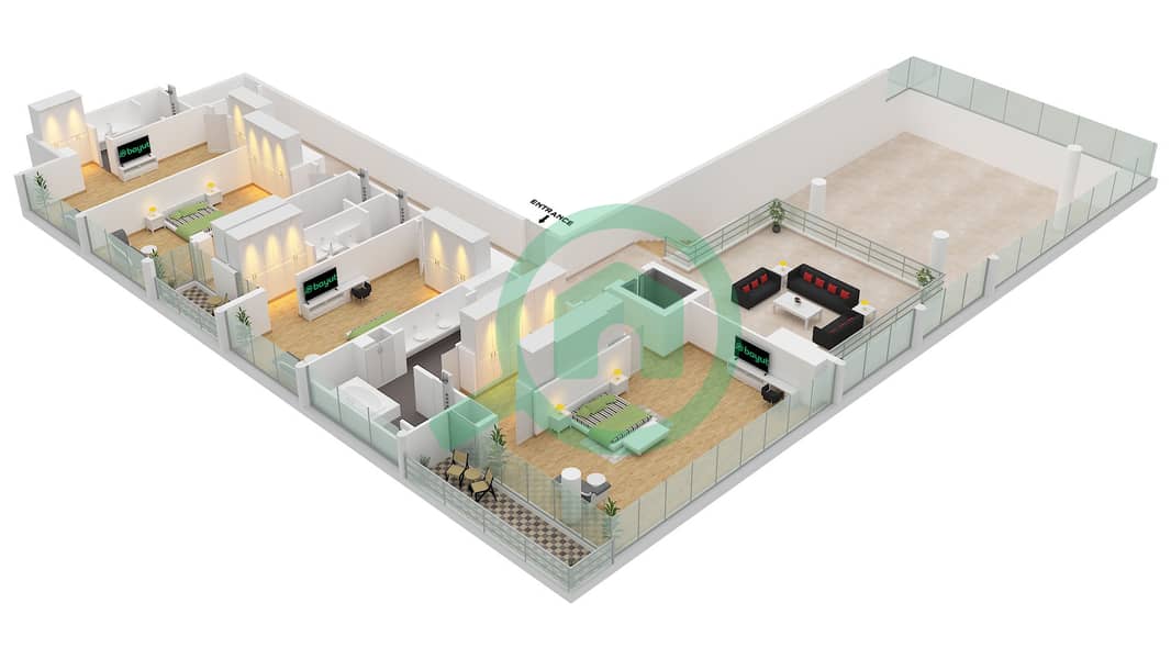 Type A1 Unit 1 Floor 35 Upper Verve Tower A - 5 Bedroom Penthouse Type/unit A1 / UNIT 1 FLOOR 35 Floor plan Type A1 Unit 1 Floor 35 Upper interactive3D