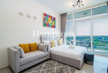 Studio for Rent in DAMAC Hills, Dubai - Vacant | Mid Floor | Fully Furnished Golf Views