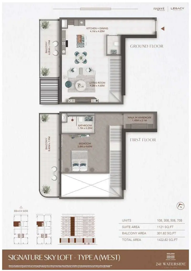 1 BR floor plan