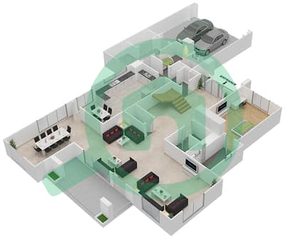 المخططات الطابقية لتصميم النموذج D4 فیلا 5 غرف نوم - فيلا لانتانا 1