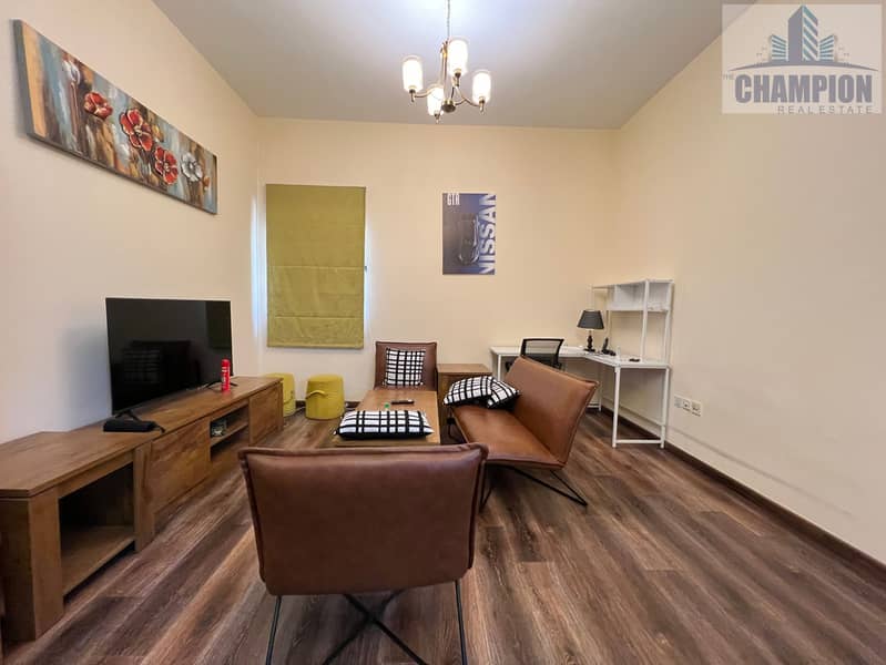 SPACIOUS FULLY FURNISHED 1 BEDROOM IN CHILLER FREE BUILDING AT PRIME LOCATION