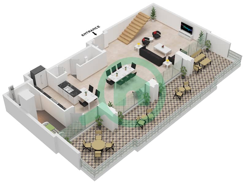 Type 7 Unit 2 Floor 32 Lower Design Quarter Tower A - 3 Bedroom Apartment Type/unit 7 / UNIT 2 FLOOR 32 Floor plan Type 7 Unit 2 Floor 32 Lower interactive3D