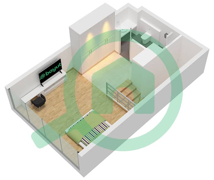 241 Waterside - Planimetria del piano di 1 Camera Appartamento Tipo/unità SKY LOFT /UNIT 4 FLOOR 1 Floor 2 Upper interactive3D