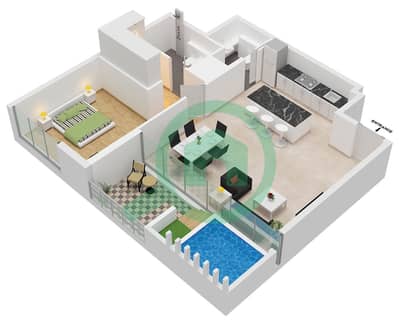 Gharbi I Residences - 1 Bedroom Apartment Type/unit 3 / UNIT 7 FLOOR 1-12 Floor plan Gharbi I Residences - 1 Bedroom Apartment Type/unit 3 / UNIT 7 FLOOR 1-12 Floor plan