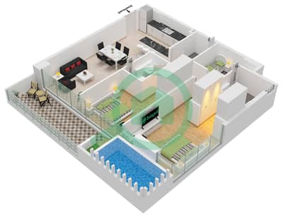 Gharbi I Residences - 2 Bedroom Apartment Type/unit 2 / UNIT 13 FLOOR 1-12 Floor plan Gharbi I Residences - 2 Bedroom Apartment Type/unit 2 / UNIT 13 FLOOR 1-12 Floor plan