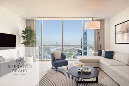 2 Cпальни Апартаменты в аренду в Шейх Зайед Роуд, Дубай - Two-Bedroom Apartment - Living Area. JPG
