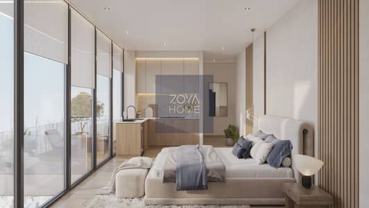 Studio for Sale in Dubai Land Residence Complex (DLRC), Dubai - Copy of STUDIO BED + KITCHEN V03_8k. jpg