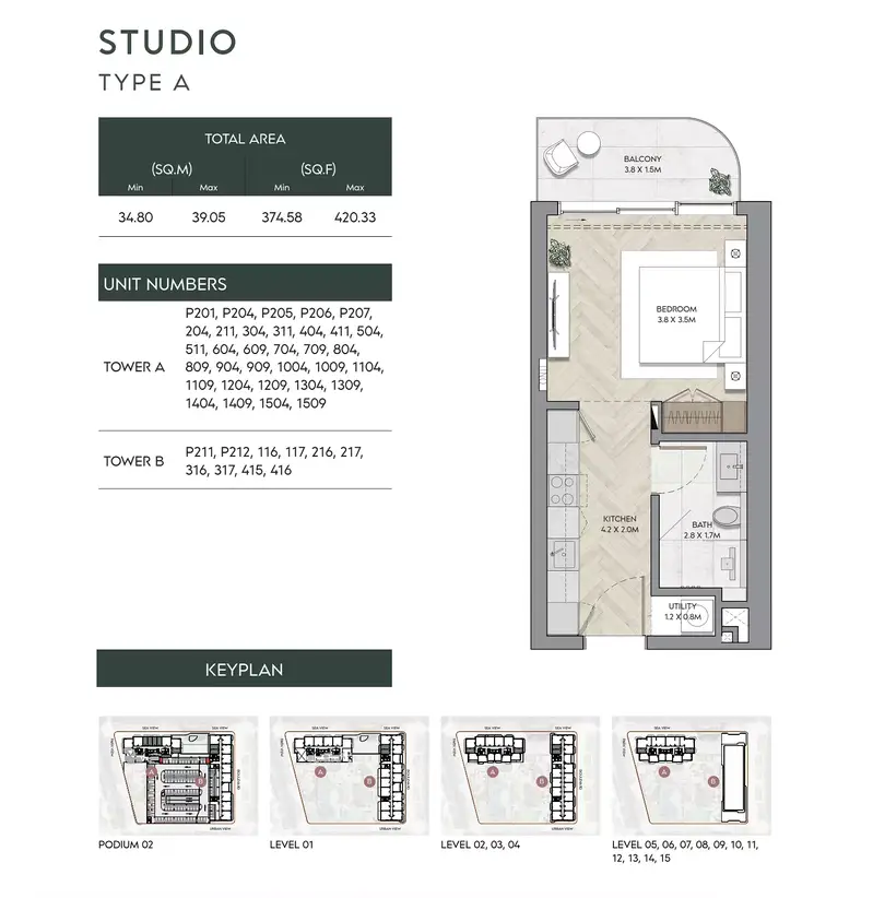 0 BR floor plan