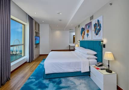 1 Bedroom Hotel Apartment for Rent in Jumeirah Beach Residence (JBR), Dubai - Bedroom. jpg 1 Bedroom Hotel Apartment for Rent in Jumeirah Beach Residence (JBR), Dubai - Bedroom. jpg