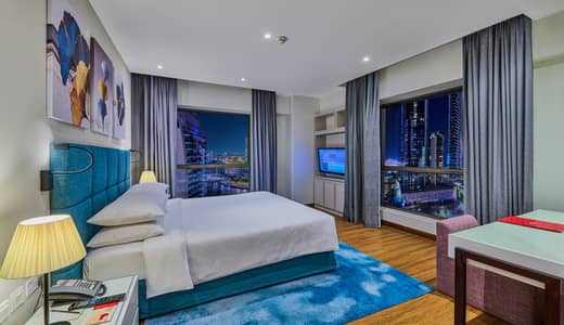 2 Bedroom Hotel Apartment for Rent in Jumeirah Beach Residence (JBR), Dubai - Masters King bedroom. jpg 2 Bedroom Hotel Apartment for Rent in Jumeirah Beach Residence (JBR), Dubai - Masters King bedroom. jpg