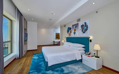 2 Bedroom Hotel Apartment for Rent in Jumeirah Beach Residence (JBR), Dubai - Masters Bedroom. jpg 2 Bedroom Hotel Apartment for Rent in Jumeirah Beach Residence (JBR), Dubai - Masters Bedroom. jpg