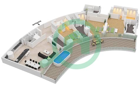 Bugatti Residences by Binghatti - 3 Bedroom Apartment Type 4 Floor plan