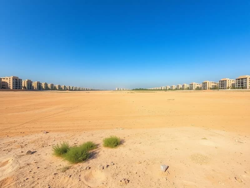 A_vast_and_expansive_empty_land_in_a_semi_urban_setting_showcasing_a_wide_stretch_of_sandy_terrain. _The_foreground_features_small_green_patches_of_grass_and_scattered_desert_plants_while_the_background_displays_a_dis. jpeg A_vast_and_expansive_empty_land_in_a_semi_urban_setting_showcasing_a_wide_stretch_of_sandy_terrain. _The_foreground_features_small_green_patches_of_grass_and_scattered_desert_plants_while_the_background_displays_a_dis. jpeg