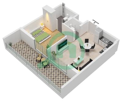 Equiti Home A - Planimetria del piano di 1 Camera Appartamento Tipo/unità A1 / UNIT 2,11 FLOOR 1-8 Equiti Home A - Planimetria del piano di 1 Camera Appartamento Tipo/unità A1 / UNIT 2,11 FLOOR 1-8