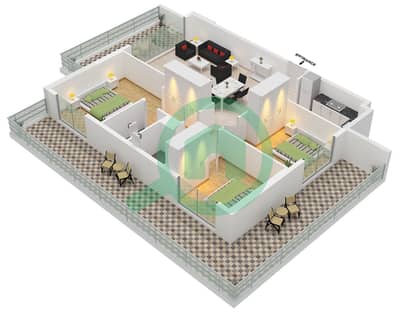 Equiti Home A - Planimetria del piano di 3 Camere Appartamento Tipo/unità B / UNIT 12 FLOOR 1 Equiti Home A - Planimetria del piano di 3 Camere Appartamento Tipo/unità B / UNIT 12 FLOOR 1