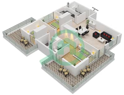 Equiti Home A - Planimetria del piano di 3 Camere Appartamento Tipo/unità A1 / UNIT 1 FLOOR 2-8 Equiti Home A - Planimetria del piano di 3 Camere Appartamento Tipo/unità A1 / UNIT 1 FLOOR 2-8