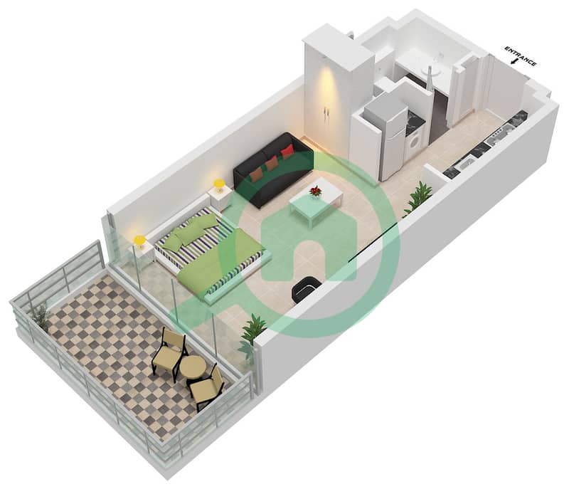 Val by Kasco - Studio Apartment Type/unit 4 / UNIT 5 FLOOR 3-13 Floor plan interactive3D