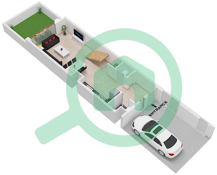 Verdana 8 - 2 Bedroom Townhouse Type A Floor plan Floor Ground interactive3D