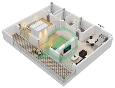 Equiti Home B - Planimetria del piano di 2 Camere Appartamento Tipo/unità A / UNIT 5,13 FLOOR 1 Equiti Home B - Planimetria del piano di 2 Camere Appartamento Tipo/unità A / UNIT 5,13 FLOOR 1
