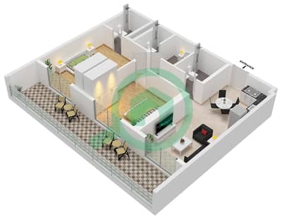 Equiti Home B - Planimetria del piano di 2 Camere Appartamento Tipo/unità C / UNIT 15 FLOOR 1 Equiti Home B - Planimetria del piano di 2 Camere Appartamento Tipo/unità C / UNIT 15 FLOOR 1