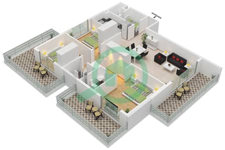Equiti Home B - Planimetria del piano di 3 Camere Appartamento Tipo/unità A3 / UNIT 9 FLOOR 1-8 Equiti Home B - Planimetria del piano di 3 Camere Appartamento Tipo/unità A3 / UNIT 9 FLOOR 1-8