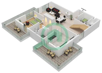Equiti Home B - Planimetria del piano di 4 Camere Appartamento Tipo/unità A3 / UNIT 3 FLOOR 9,10 Equiti Home B - Planimetria del piano di 4 Camere Appartamento Tipo/unità A3 / UNIT 3 FLOOR 9,10
