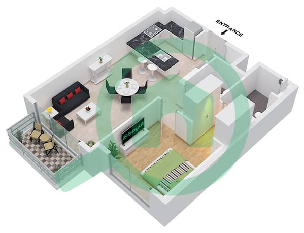 Type A Unit 4-6,11-15,19 Floor 1 
Unit 6-8,13-17 Floor 2-10 
Unit 21 Floor 2-9 
Unit 20 Floor 10
