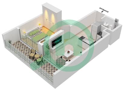 Celesto Tower 2 - Grundriss für 1 Schlafzimmer Wohnung Typ G FLOOR 1