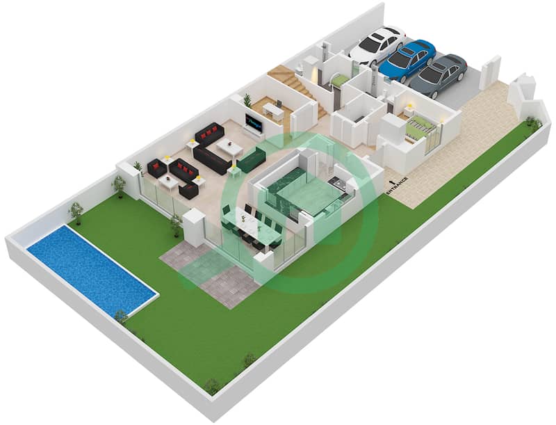 South Bay 6 - 5 Bedroom Villa Type/unit MANSION D / UNIT EDGE 2 Floor plan Ground Floor interactive3D