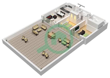 Bay Grove Residences Building 2 - Plano de planta de 2 habitaciones Apartamento Tipo/unidad H / UNIT 4 FLOOR 1 Bay Grove Residences Building 2 - Plano de planta de 2 habitaciones Apartamento Tipo/unidad H / UNIT 4 FLOOR 1