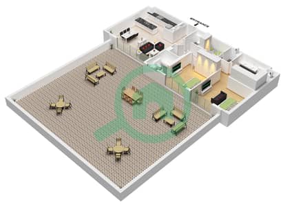 Bay Grove Residences Building 2 - Plano de planta de 2 habitaciones Apartamento Tipo/unidad O / UNIT 5 FLOOR 1 Bay Grove Residences Building 2 - Plano de planta de 2 habitaciones Apartamento Tipo/unidad O / UNIT 5 FLOOR 1