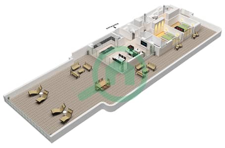 Bay Grove Residences Building 2 - Plano de planta de 2 habitaciones Apartamento Tipo/unidad P / UNIT 3 FLOOR 1 Bay Grove Residences Building 2 - Plano de planta de 2 habitaciones Apartamento Tipo/unidad P / UNIT 3 FLOOR 1