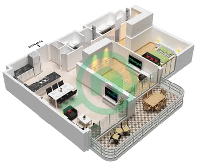 Bay Grove Residences Building 2 - Plano de planta de 2 habitaciones Apartamento Tipo/unidad T / UNIT 3,4 FLOOR 2-13 Bay Grove Residences Building 2 - Plano de planta de 2 habitaciones Apartamento Tipo/unidad T / UNIT 3,4 FLOOR 2-13