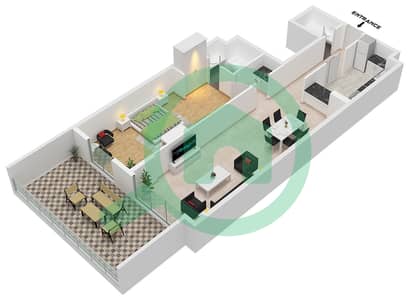 المخططات الطابقية لتصميم النموذج C شقة 1 غرفة نوم - مردف توليب المخططات الطابقية لتصميم النموذج C شقة 1 غرفة نوم - مردف توليب