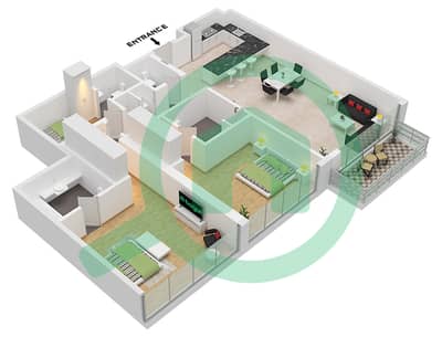 Mayan 5 - 2 Bedroom Apartment Type 2J(1) Floor plan Mayan 5 - 2 Bedroom Apartment Type 2J(1) Floor plan