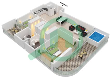 Samana Boulevard Heights - 2 Bedroom Apartment Type/unit 2 / UNIT 15 FLOOR 2-17 Floor plan