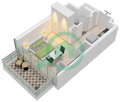 Azizi Wares - Studio Apartment Type/unit 4A / UNIT 33 FLOOR 2-7 Floor plan
