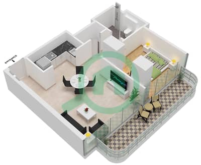Azizi Wares - 1 Bedroom Apartment Type/unit 3A / UNIT 16 FLOOR 2-7 Floor plan