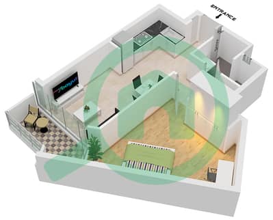 Aykon City Tower C - Grundriss für 1 Schlafzimmer Wohnung Typ C Aykon City Tower C - Grundriss für 1 Schlafzimmer Wohnung Typ C