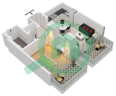 Azizi Wares - 1 Bedroom Apartment Type/unit 10A / UNIT 46 FLOOR 2-7 Floor plan