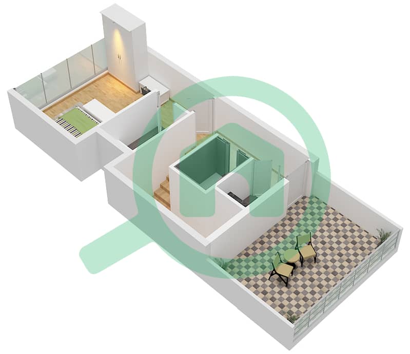 Verdana 6 - 3 Bedroom Townhouse Type A Floor plan Floor Second interactive3D