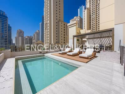 4 Bedroom Penthouse for Rent in Jumeirah Beach Residence (JBR), Dubai - New Renovation | Private Pool | Marina View