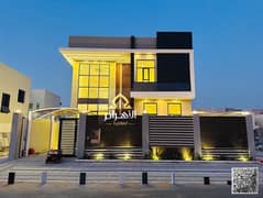 Luxury villa for sale in Al Helio 2, including registration fees | 3014 sq ft | Two floors | 4 master bedrooms | Majlis and 2 living rooms | Modern ki