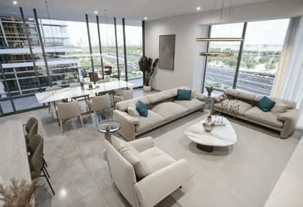 1 Slaapkamer Appartement te Koop in Sobha Hartland, Dubai - Sobha One living room interior with floor-to-ceiling windows and park views Dubai 1 Slaapkamer Appartement te Koop in Sobha Hartland, Dubai - Sobha One living room interior with floor-to-ceiling windows and park views Dubai