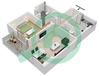 Ajman Creek Towers - 1 Bedroom Apartment Unit 6 Floor plan Ajman Creek Towers - 1 Bedroom Apartment Unit 6 Floor plan