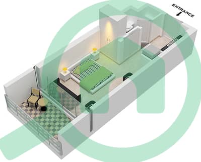 Binghatti Azure - Plano de planta de Estudio Apartamento Unidad 34 FLOOR 7 Binghatti Azure - Plano de planta de Estudio Apartamento Unidad 34 FLOOR 7