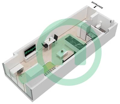 V Tower - Planimetria del piano di Monolocale Appartamento Unità 11 FLOOR 1