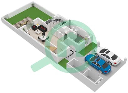 Noya - Planimetria del piano di 2 Camere Villetta a schiera Tipo/unità 3TM / UNIT MID