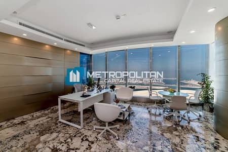 Office for Rent in Al Reem Island, Abu Dhabi - High Floor | Semi Furnished Office | Saadiyat View